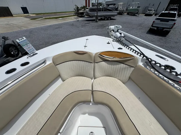  Yacht Photos Pics 2016 Sea Fox 288 Commander boat with beige seating and deck view.