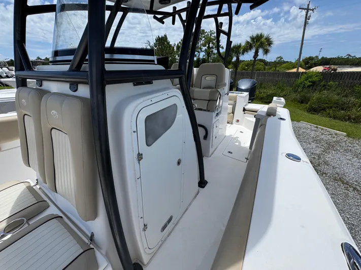  Yacht Photos Pics 2016 Sea Fox 288 Commander boat interior with seating and console, outdoor setting.