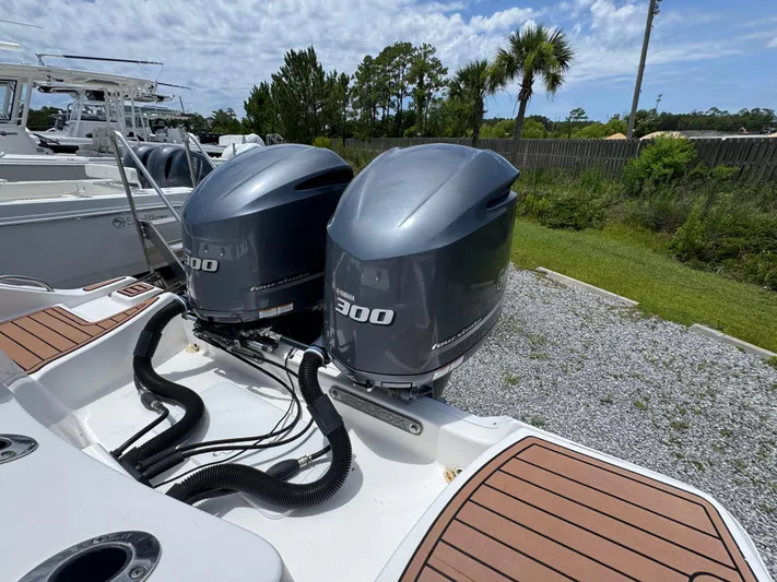  Yacht Photos Pics Twin 300 horsepower engines on a 2016 Sea Fox 288 Commander boat.