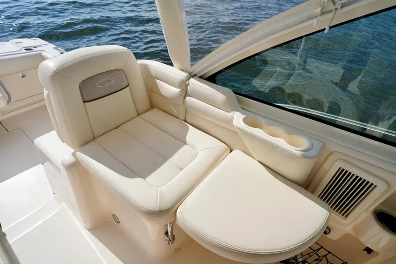  Yacht Photos Pics Luxurious seating on 2016 Grady-White Express 330 boat with ocean view.