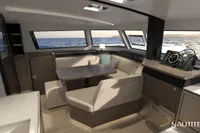 Interior of 2025 Nautitech 44 Open catamaran with modern seating and navigation equipment.