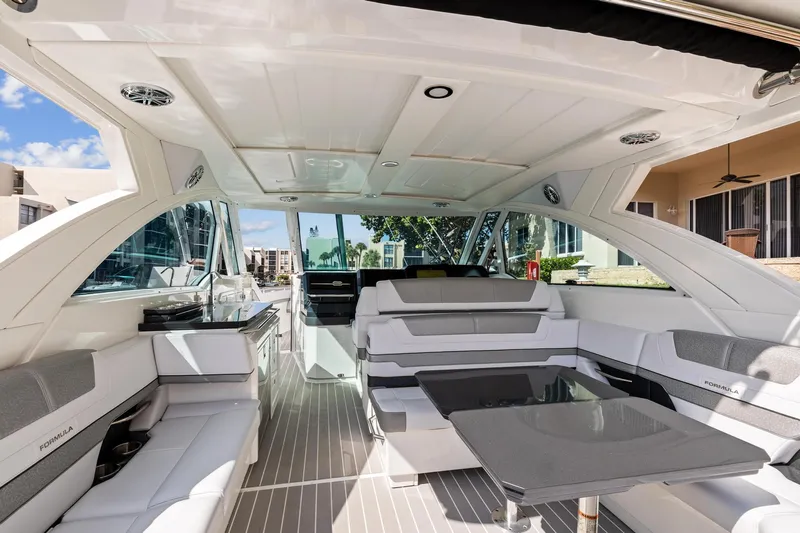 Happy 2 Gether Yacht Photos Pics Interior of 2021 Formula 380 Super Sport Crossover OB boat.