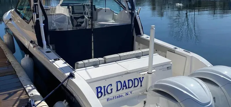  Yacht Photos Pics 2022 Pursuit DC 295 Dual Console boat docked, named "Big Daddy," in Buffalo, N.Y.