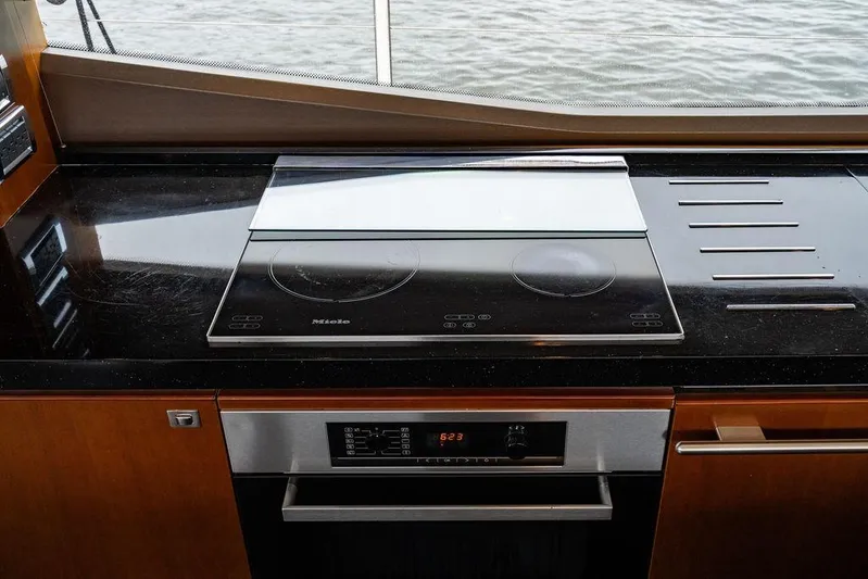  Yacht Photos Pics Modern kitchen in 2012 Princess Flybridge 72 Motor Yacht with Miele appliances.