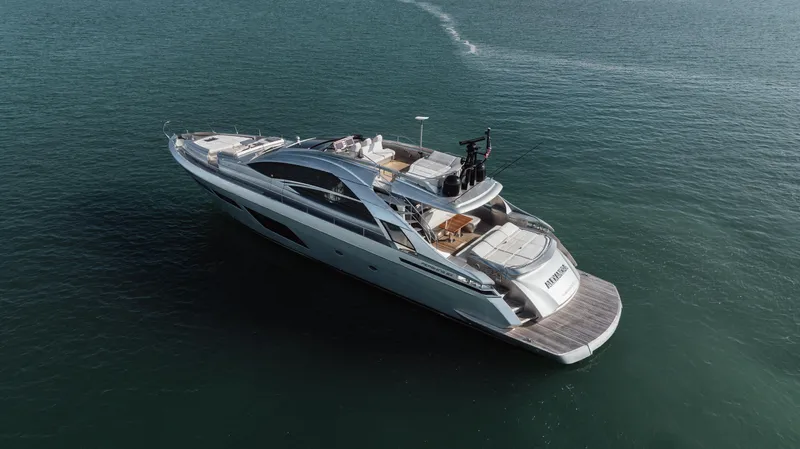 Alexandra Yacht Photos Pics Luxury Pershing 8X yacht from 2020 cruising on open water.