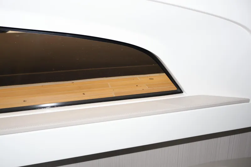  Yacht Photos Pics Interior view of 2026 SACS 13 yacht window with sleek design and wooden accents.