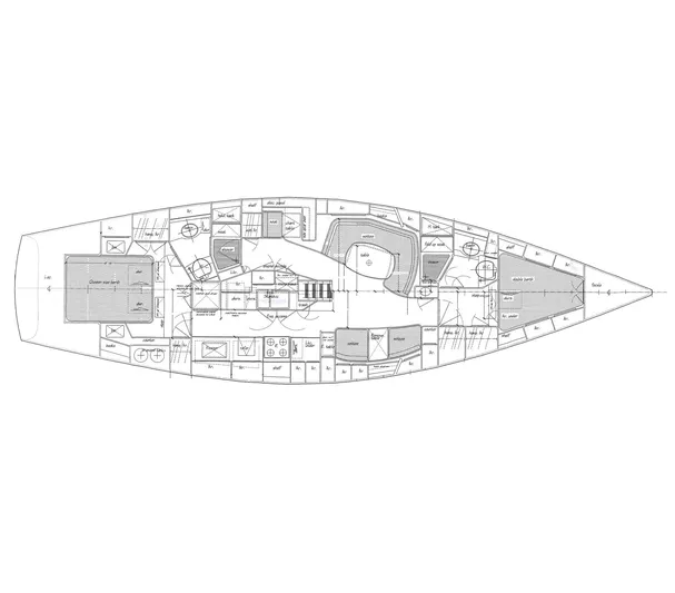 Vesta Yacht Photos Pics Layout - line drawing