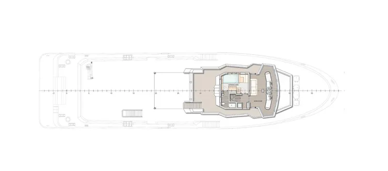 Explorer 130 Yacht Photos Pics Top view layout of Ocean King Explorer 130 yacht, 2027 model.