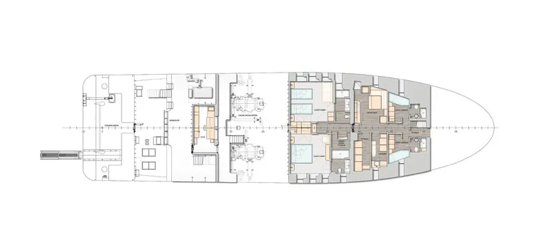 Explorer 130 Yacht Photos Pics Floor plan of Ocean King Explorer 130 yacht, 2027 model, showcasing interior layout and design.