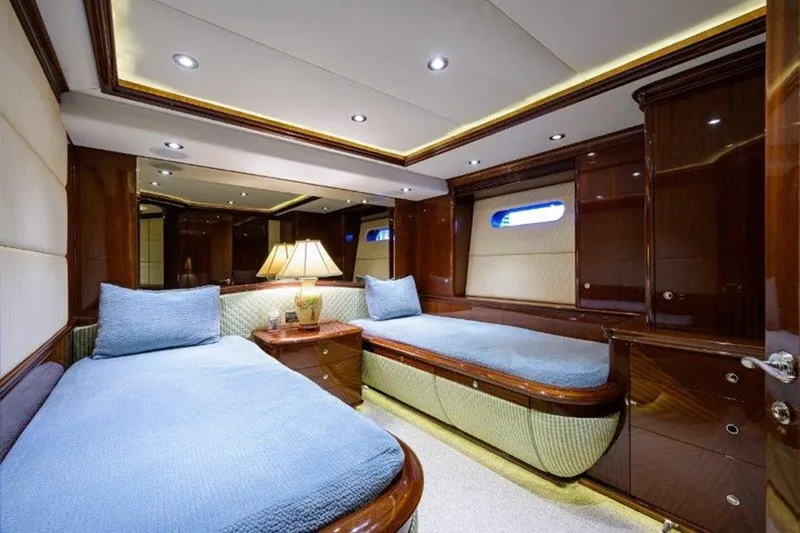 Virginia Sea Yacht Photos Pics Luxurious cabin interior of 2005 McMullen & Wing Custom Express Sport Cruiser.