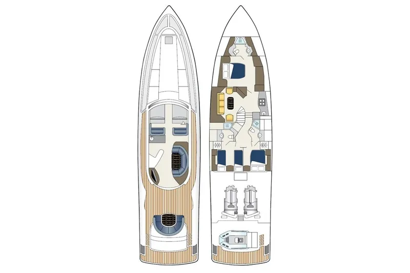 Virginia Sea Yacht Photos Pics Floor plan of a 2005 McMullen & Wing Custom Express Sport Cruiser yacht.