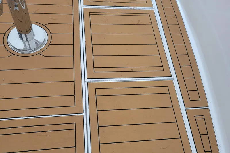  Yacht Photos Pics Teak deck of 1986 Ocean Yachts 55 Super Sport boat.