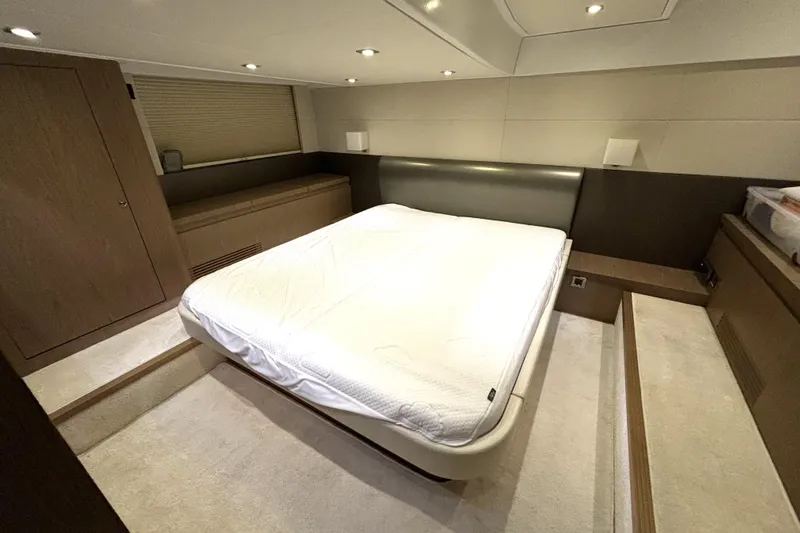 Yacht Photos Pics Luxurious bedroom interior of 2015 Beneteau Gran Turismo 49 yacht with modern design.