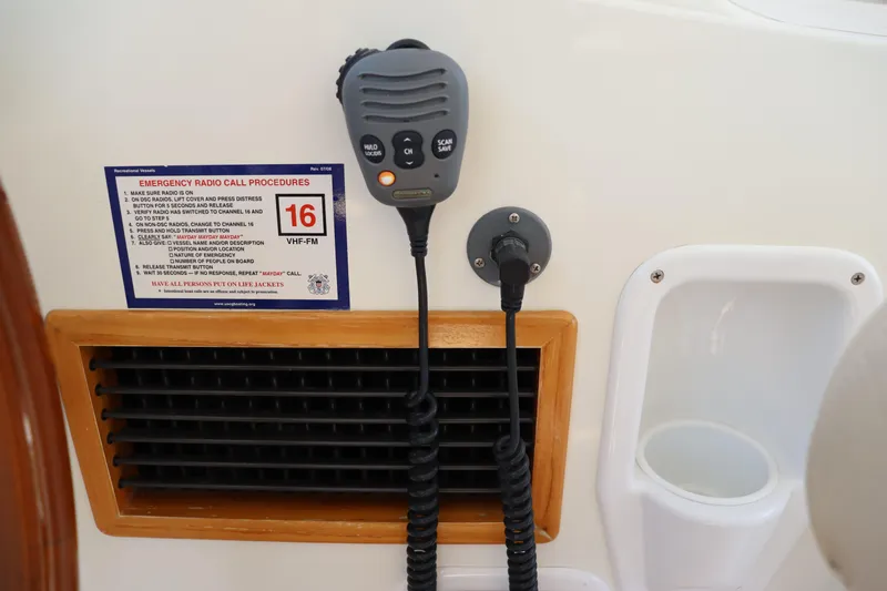 Rambler VIII Yacht Photos Pics 2013 MJM 36z Downeast boat radio and emergency call procedures.