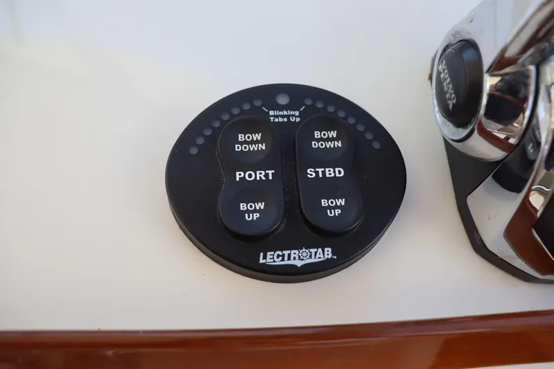 Rambler VIII Yacht Photos Pics Control panel for Lectrotab trim tabs on a 2013 MJM 36z Downeast boat.