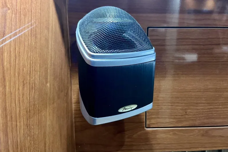  Yacht Photos Pics Speaker mounted on wood panel in 2008 Regal Commodore 3760 IO boat.