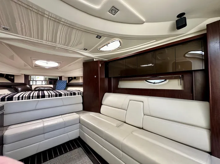 Magic Ten Yacht Photos Pics 2015 Monterey 335 Sport Yacht interior with modern seating and elegant design.