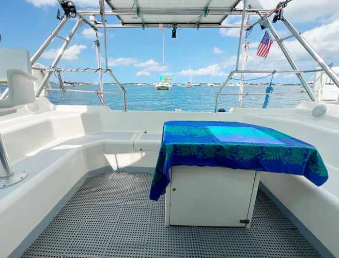 Majestic Yacht Photos Pics St Francis 44 MKII yacht deck with ocean view, 1999 model.