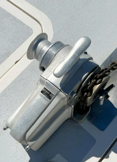 Majestic Yacht Photos Pics Anchor winch on 1999 St Francis 44 MKII yacht deck.