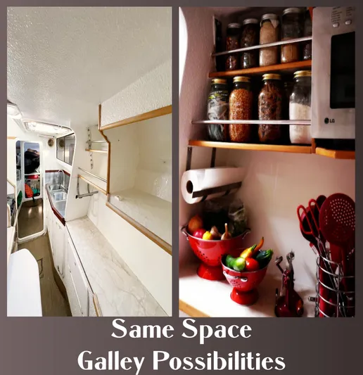 Majestic Yacht Photos Pics St Francis 44 MKII 1999 yacht galley with storage and organization options.