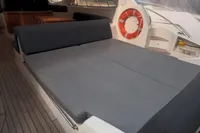 Astondoa 53 Open 2007 yacht interior with seating and life preserver.