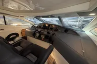 Interior cockpit of 2007 Astondoa 53 Open yacht, featuring modern controls and seating.
