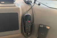 Control panel of a 2007 Astondoa 53 Open yacht with communication devices.