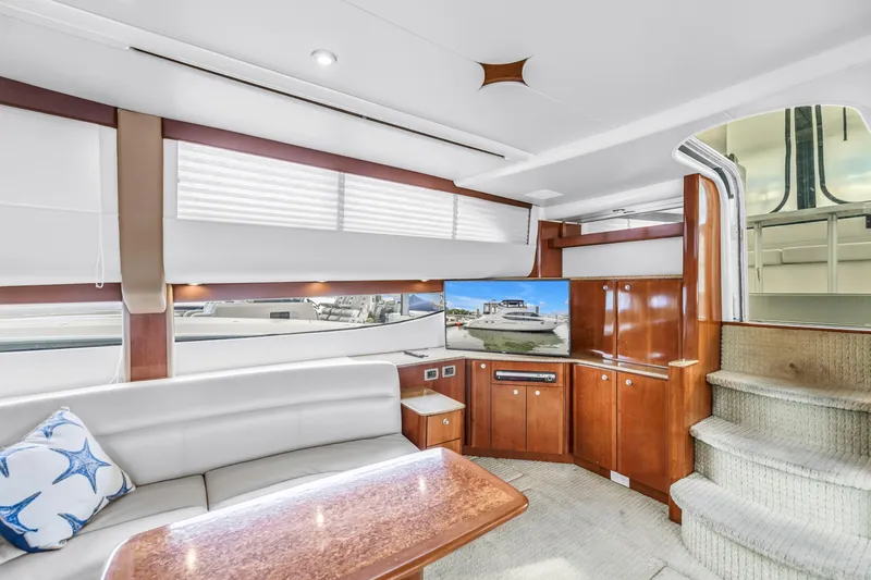  Yacht Photos Pics Luxurious interior of 2007 Meridian 459 Motoryacht with elegant wood finishes and modern amenities.