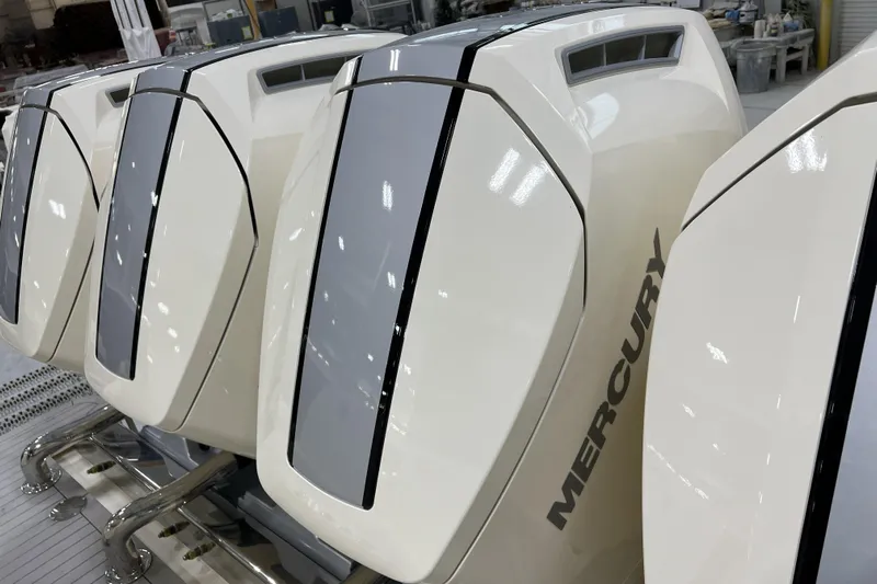  Yacht Photos Pics Four Mercury outboard engines on a 2025 Scout 530 LXF boat.