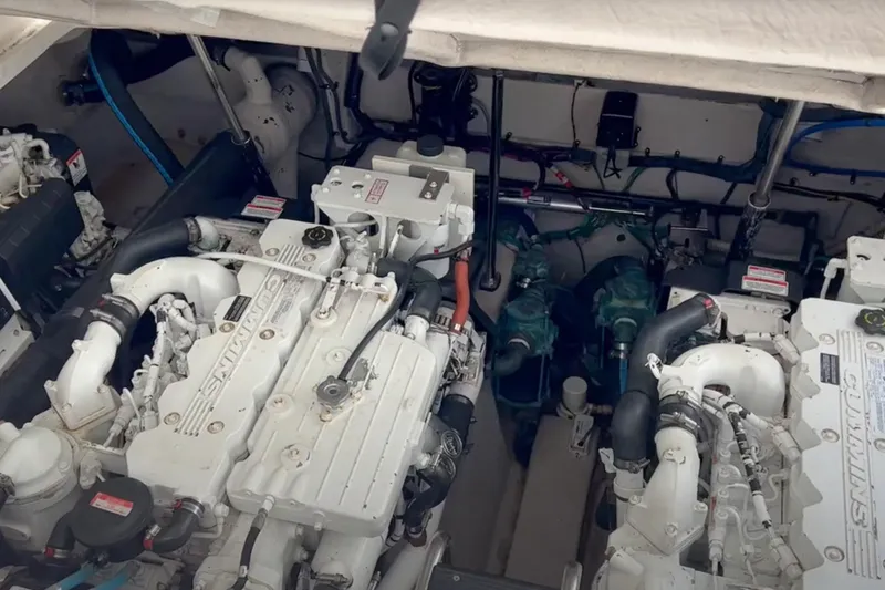  Yacht Photos Pics Engine room of a 2007 Sea Ray 40 Sundancer with Cummins engines.