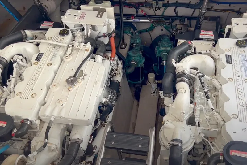  Yacht Photos Pics Engine room of a 2007 Sea Ray 40 Sundancer with Cummins engines.