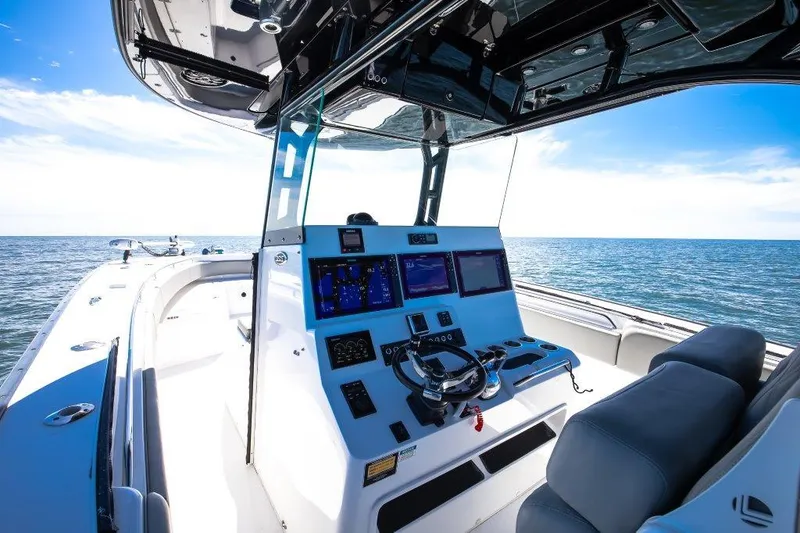  Yacht Photos Pics 2022 Cape Horn 36 XS boat dashboard with ocean view.