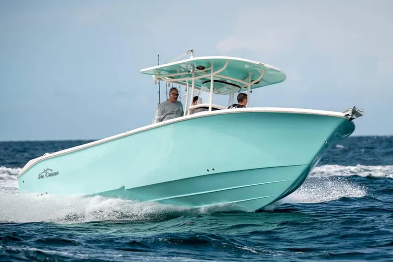  Yacht Photos Pics Manufacturer Provided Image: 2026 Sea Chaser 30 HFC CC boat cruising on the ocean.