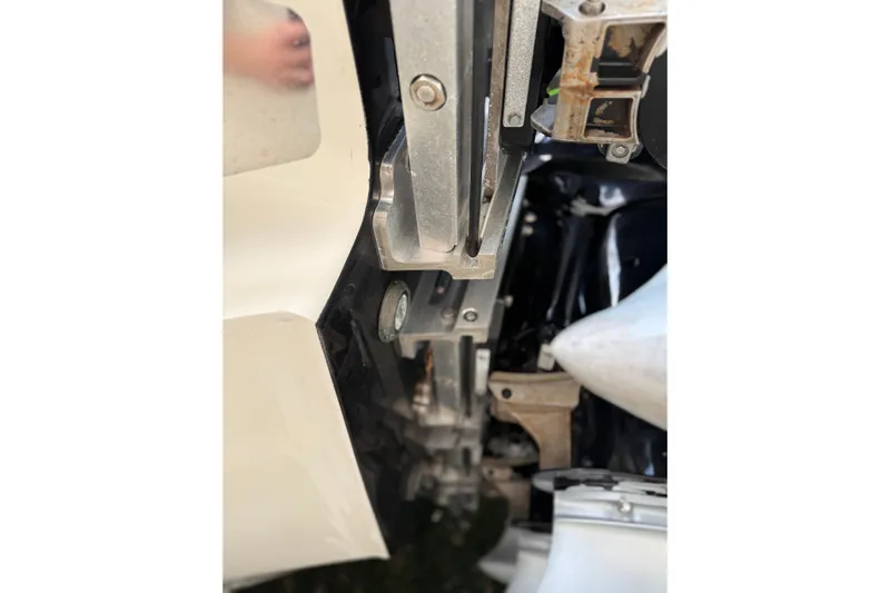  Yacht Photos Pics Close-up of 2006 Fountain 38 CC Tournament Edition boat engine components.