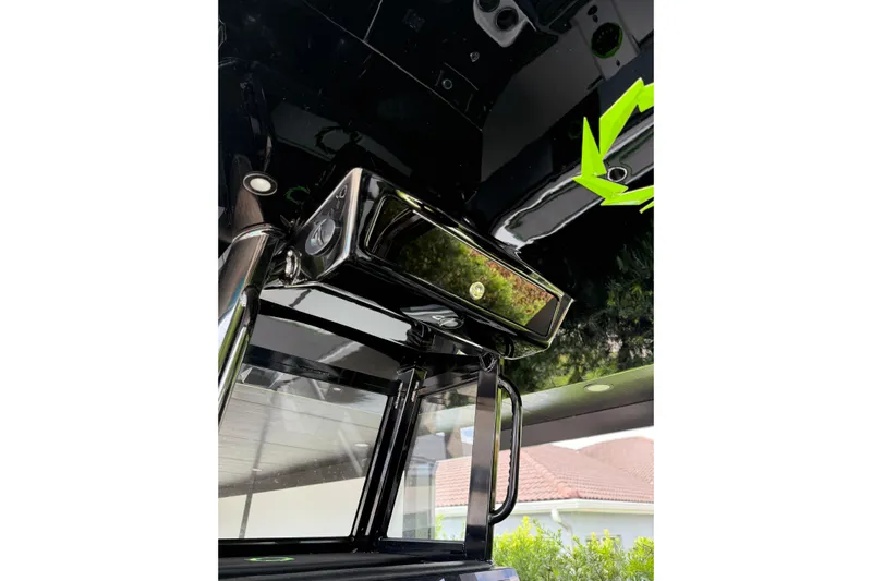  Yacht Photos Pics 2006 Fountain 38 CC Tournament Edition boat interior with sleek black finish and modern design.