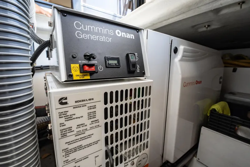 Wanderer Yacht Photos Pics Cummins Onan generator in 2016 Beneteau Swift Trawler 44 engine room.