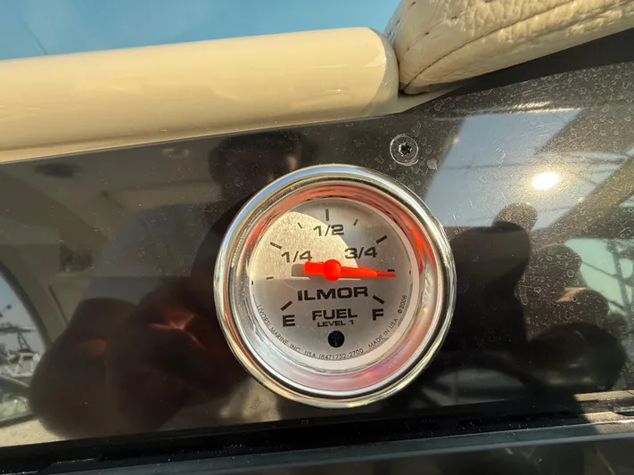  Yacht Photos Pics Fuel gauge of 2024 Formula 350 Crossover Bowrider showing three-quarters full.