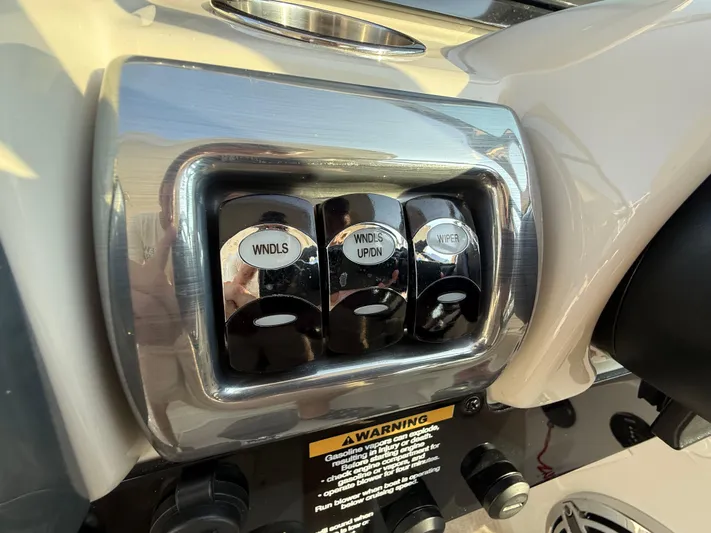  Yacht Photos Pics 2024 Formula 350 Crossover Bowrider dashboard controls with window and wiper switches.