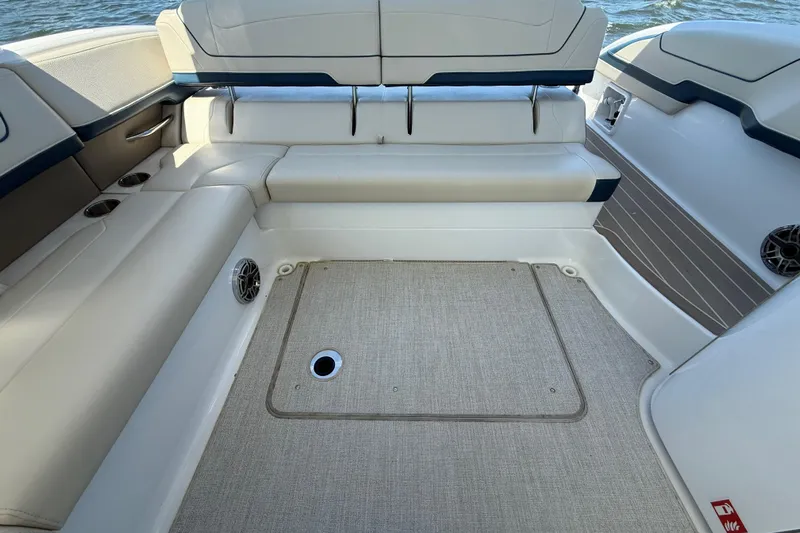  Yacht Photos Pics 2024 Formula 350 Crossover Bowrider interior with spacious seating and elegant design.