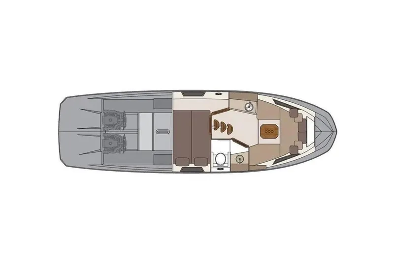  Yacht Photos Pics Top view layout of 2025 Hanover 375 boat interior design.