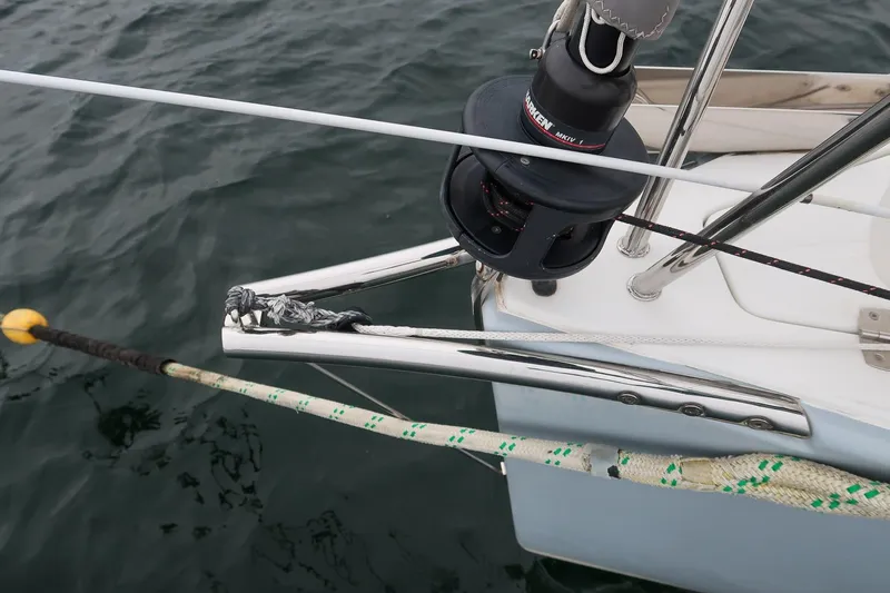 From Away Yacht Photos Pics Bow of 2017 Jeanneau SunFast 3200 sailboat with rigging details.