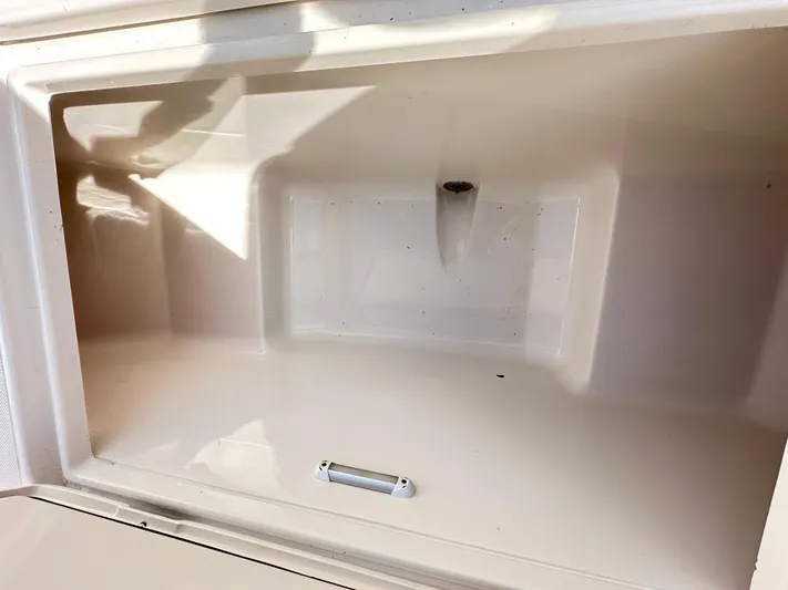  Yacht Photos Pics 2019 Jupiter 30 HFS boat storage compartment, spacious and clean interior.