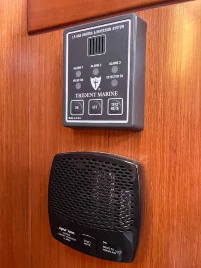 Rosebud Yacht Photos Pics LP gas control system on 2008 Beneteau Oceanis 37 yacht interior.