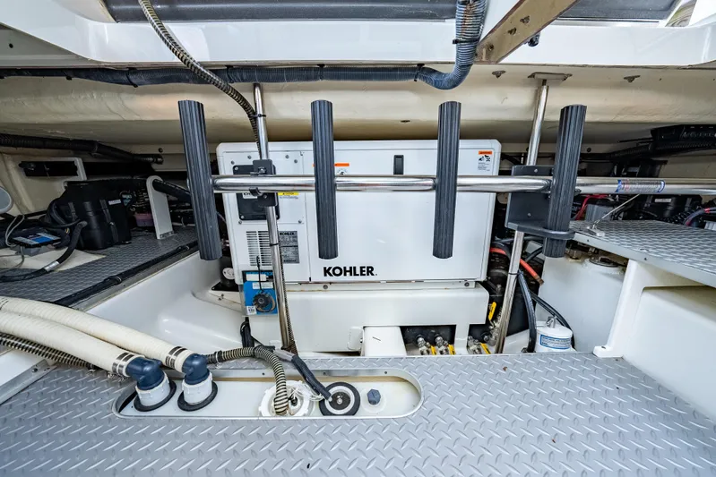 Southern Office Yacht Photos Pics Engine room of 2018 Formula 430 Super Sport Crossover with Kohler generator.