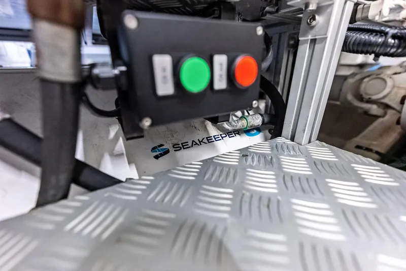 Il-viaggio Yacht Photos Pics Control panel and Seakeeper system on 2021 Riva 56 Rivale yacht.