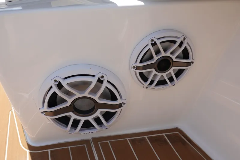  Yacht Photos Pics Speakers on 2022 Cape Horn 34 XS boat, featuring sleek design and modern audio system.