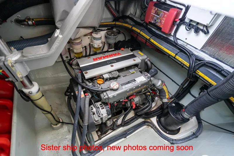 Just Lion Around Yacht Photos Pics Engine room of a 2020 Leopard 45 yacht with Yanmar engine.