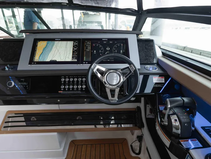 Yacht Photos Pics 2019 Sea Ray SLX 400 helm with advanced navigation displays and controls.
