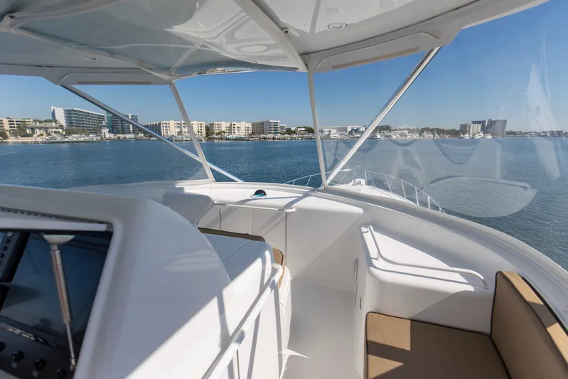 Blacksmith Yacht Photos Pics 2008 Hatteras 60 Convertible yacht interior with ocean view and modern design.