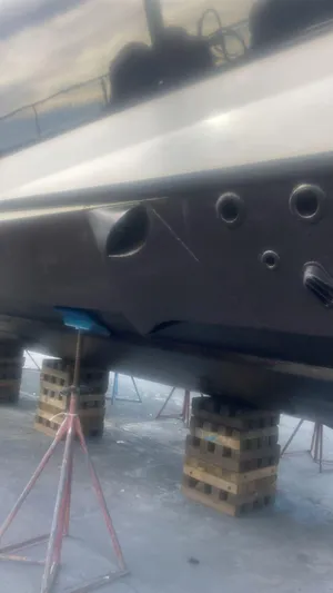 Capricho II Yacht Photos Pics 2011 Sunseeker Manhattan 70 yacht on blocks for maintenance.